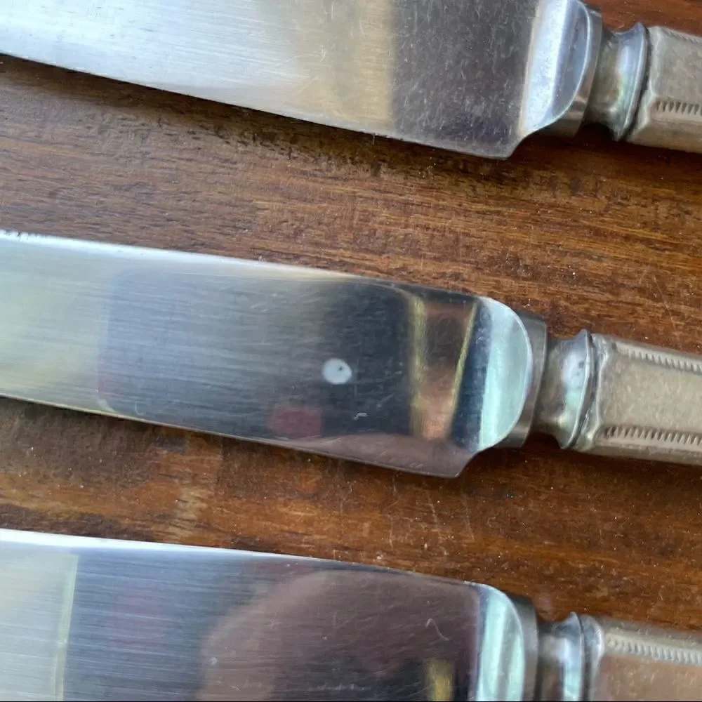 Antique 1921 Oneida Community Plate Grosvenor Grille Knives Set of 6 No Monogram